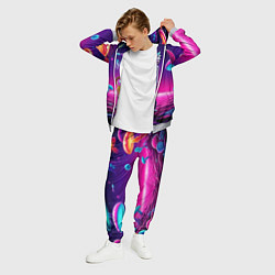 Костюм мужской Морти и Рик на планете неоновых сказочных грибов, цвет: 3D-меланж — фото 2