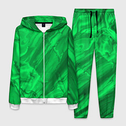 Костюм мужской Зелёный малахитовый абстракция камень, цвет: 3D-белый