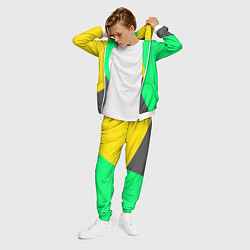 Костюм мужской Жёлто-серо-зелёный трёхцветный, цвет: 3D-белый — фото 2