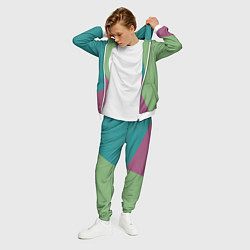 Костюм мужской Сине-зелёно-розовый тёмный трёхцветный, цвет: 3D-белый — фото 2