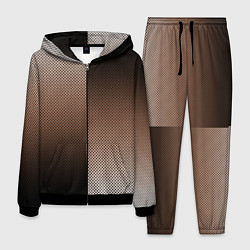 Костюм мужской Чёрно-коричневый текстурный градиент пополам, цвет: 3D-черный