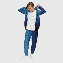 Костюм мужской Сине-голубой градиент полосами с узором, цвет: 3D-черный — фото 2