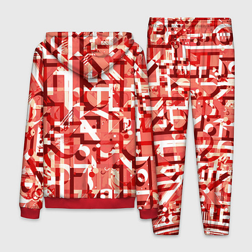 Мужской костюм Красно-белый объёмный эффект / 3D-Красный – фото 2