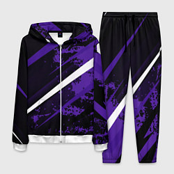 Костюм мужской Color black purple line, цвет: 3D-белый