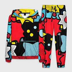Костюм мужской Поп абстракция, цвет: 3D-красный