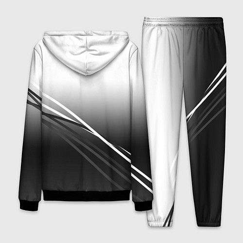 Мужской костюм Градиент с полосами из белого в тёмный / 3D-Черный – фото 2