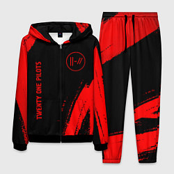 Костюм мужской Twenty One Pilots - red gradient вертикально, цвет: 3D-черный