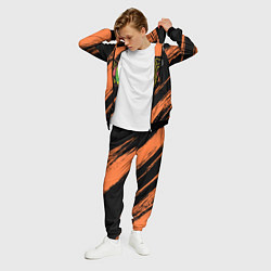 Костюм мужской Чикаго Блэкхокс - фон с оранжевыми потертостами, цвет: 3D-черный — фото 2