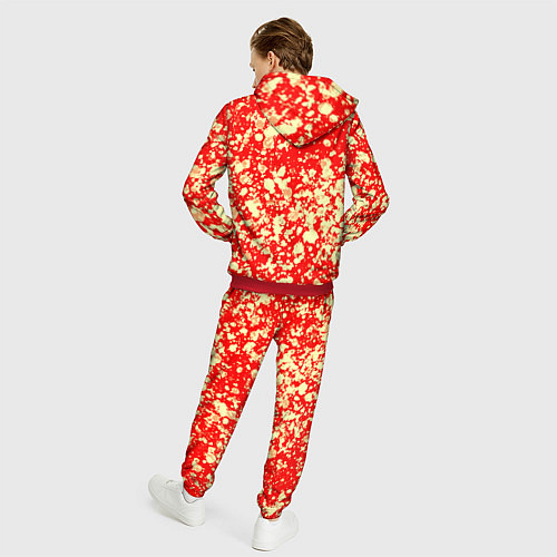 Мужской костюм Пятнистый красно-жёлтый / 3D-Красный – фото 4