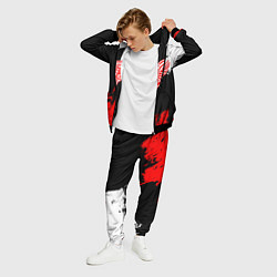 Костюм мужской Детройт Ред Уингз - брызги краска на черном фоне, цвет: 3D-черный — фото 2
