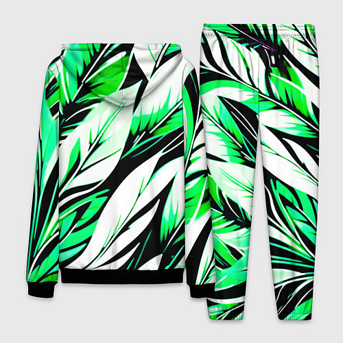 Мужской костюм Крупные листья абстракция / 3D-Черный – фото 2