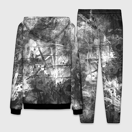 Мужской костюм Абстракция - grey and white paint strokes / 3D-Черный – фото 2