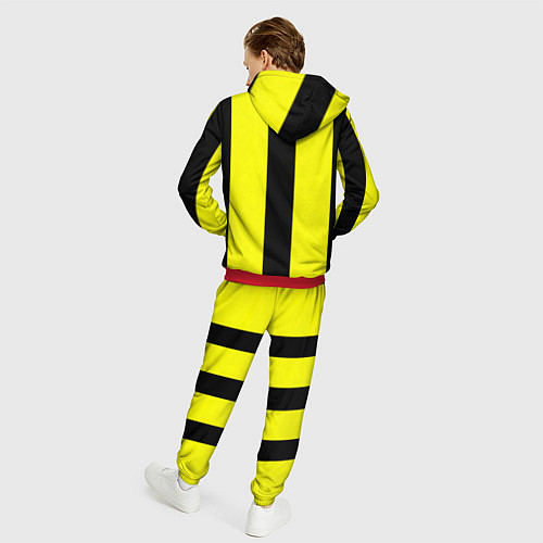 Мужской костюм Color yellow black line / 3D-Красный – фото 4