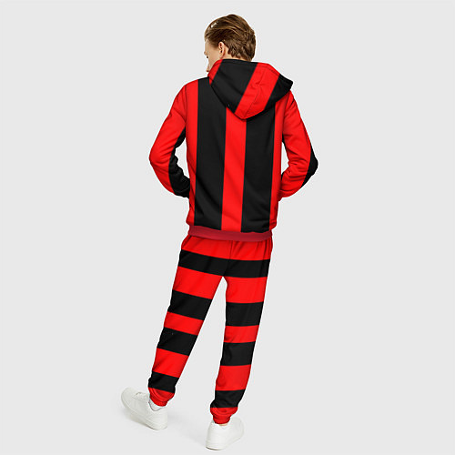 Мужской костюм Color black red lines / 3D-Красный – фото 4