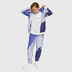Костюм мужской Сине-голубые неравномерные полосы, цвет: 3D-белый — фото 2