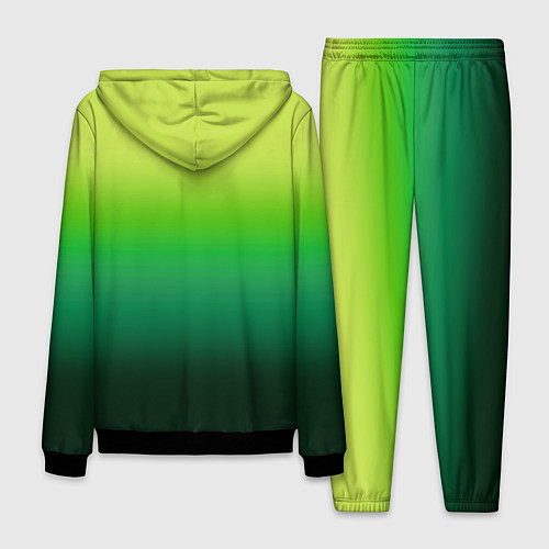 Мужской костюм Градиент укропное зеленое омбре / 3D-Черный – фото 2