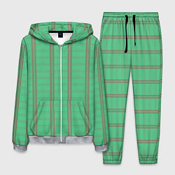 Костюм мужской Color green cage brown stripes, цвет: 3D-меланж