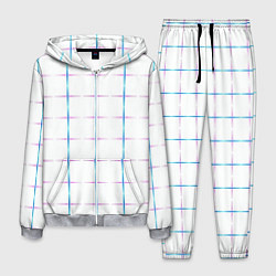 Костюм мужской Color white blue stripes, цвет: 3D-меланж