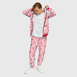 Костюм мужской Красные шарики-собачки на розовых полосках, цвет: 3D-красный — фото 2