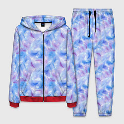 Мужской костюм Узор из голубых и сиреневых перьев