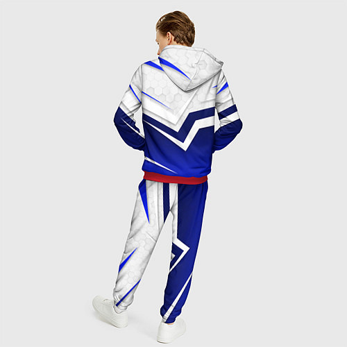 Мужской костюм Субару - белый и синий / 3D-Красный – фото 4