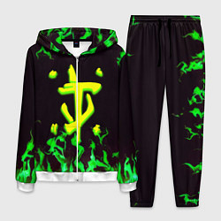 Мужской костюм Doom зелёный огонь