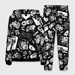 Костюм мужской Retro gamer pattern, цвет: 3D-черный