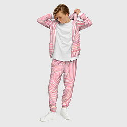 Костюм мужской Абстрактный узор розовый, цвет: 3D-белый — фото 2