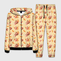 Костюм мужской Хеллоуин с тыквой и листьями, цвет: 3D-черный