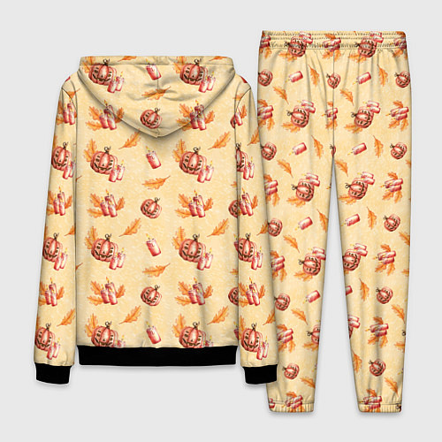 Мужской костюм Хеллоуин с тыквой и листьями / 3D-Черный – фото 2