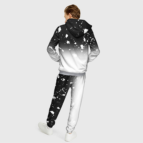 Мужской костюм Черно белый фон с брызгами краски / 3D-Меланж – фото 4