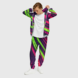 Костюм мужской Фиолетово-зеленые линии, цвет: 3D-меланж — фото 2