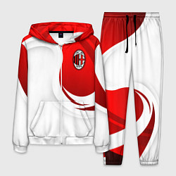 Костюм мужской ФК Милан - белый и красный, цвет: 3D-белый