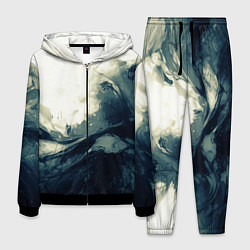 Костюм мужской Чёрно-синие абстрактные краски, цвет: 3D-черный