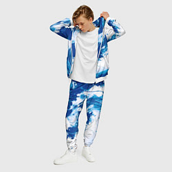 Костюм мужской Бело-синий абстракция морская волна, цвет: 3D-белый — фото 2