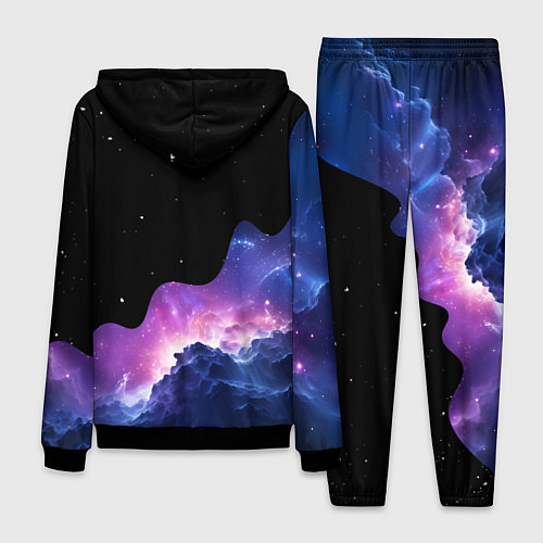 Мужской костюм Потеки космической краски / 3D-Черный – фото 2