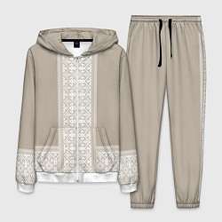 Костюм мужской Славянский орнамент-вышиванка рубаха, цвет: 3D-белый