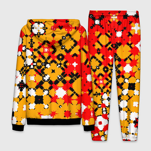 Мужской костюм Красно-желтая геометрическая абстракция / 3D-Черный – фото 2