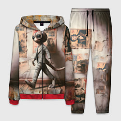 Костюм мужской Пришелец в костюме в полосочку, цвет: 3D-красный