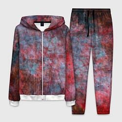 Костюм мужской Абстракция - red rust on blue, цвет: 3D-белый
