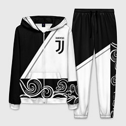 Костюм мужской Ювентус геометрия полосы текстура, цвет: 3D-белый