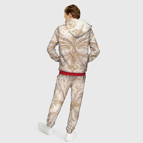 Мужской костюм Перламутровый орнамент с перьями / 3D-Красный – фото 4