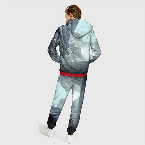 Мужской костюм Волк в горах / 3D-Красный – фото 4