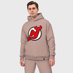 Мужской костюм оверсайз New Jersey Devils, цвет: пыльно-розовый — фото 2