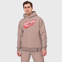 Мужской костюм оверсайз Detroit Red Wings, цвет: пыльно-розовый — фото 2