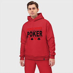 Мужской костюм оверсайз World series of poker, цвет: красный — фото 2