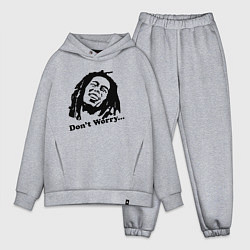 Мужской костюм оверсайз Bob Marley: Don't worry, цвет: меланж