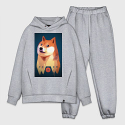 Мужской костюм оверсайз Wow Doge, цвет: меланж