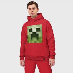 Мужской костюм оверсайз Мinecraft creeper, цвет: красный — фото 2