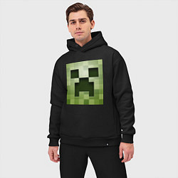 Мужской костюм оверсайз Мinecraft creeper, цвет: черный — фото 2